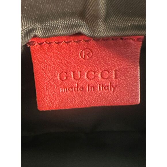 Gucci Red Guccissima Leather Interlocking G Wristlet Pouch Key Pouch - Picture 6 of 11